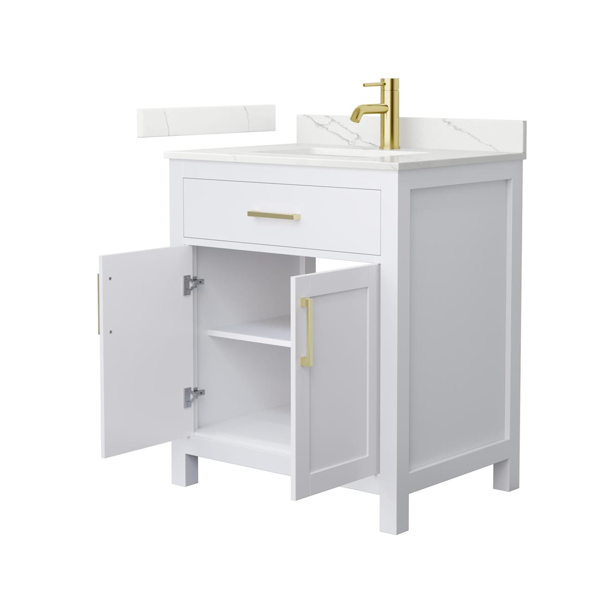 Beckett 30" Free Standing Single Basin Vanity Set with Cabinet and Quartz Vanity Top