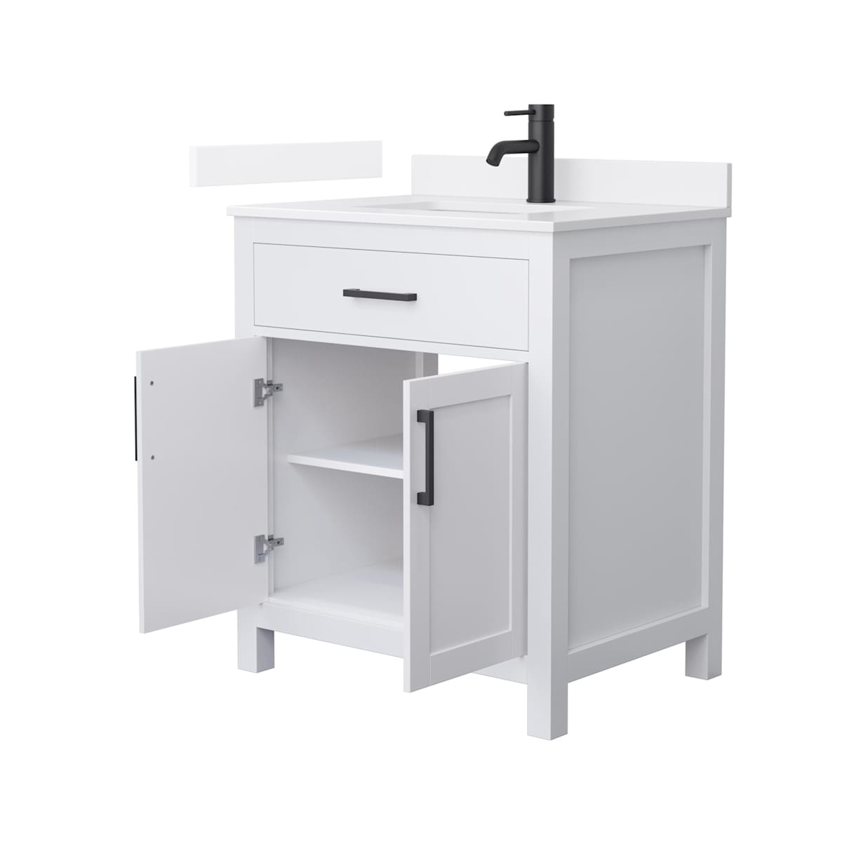 Beckett 30" Free Standing Single Basin Vanity Set with Cabinet and Quartz Vanity Top