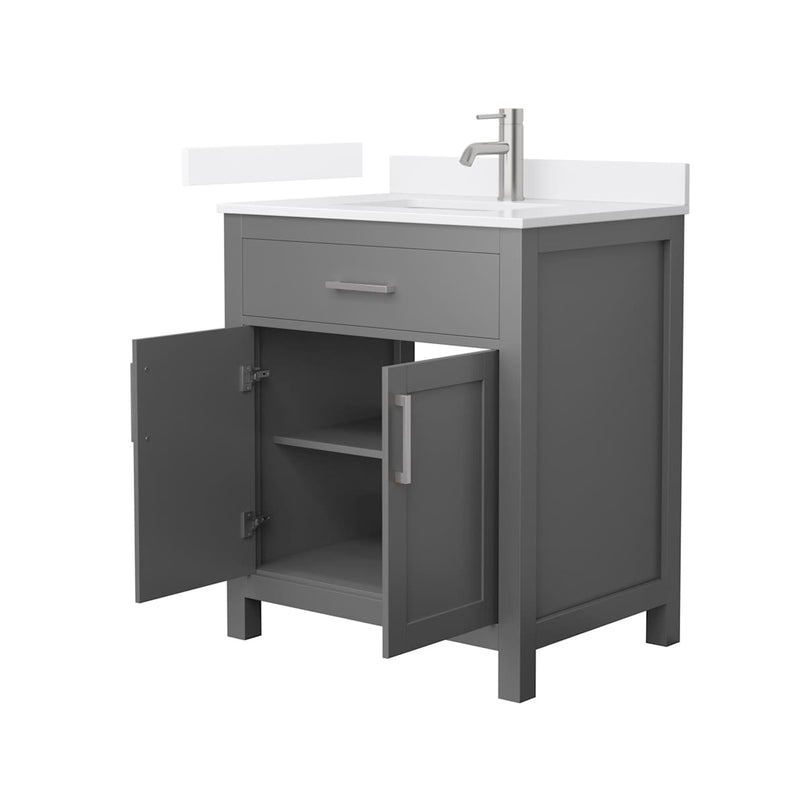 Beckett 30" Free Standing Single Basin Vanity Set with Cabinet and Quartz Vanity Top - image 14
