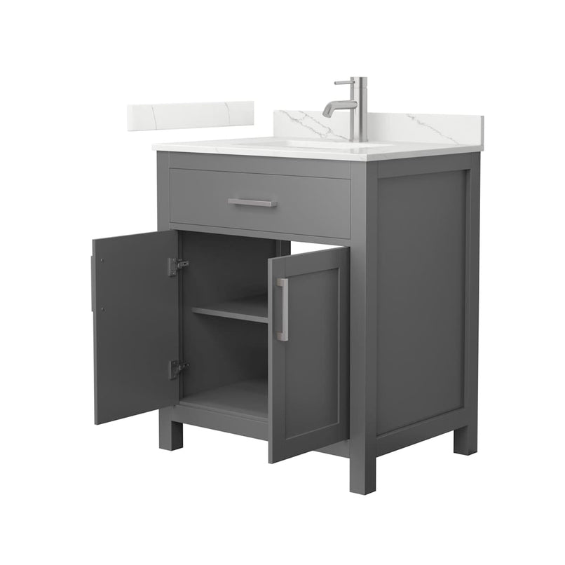 Beckett 30" Free Standing Single Basin Vanity Set with Cabinet and Quartz Vanity Top - image 15