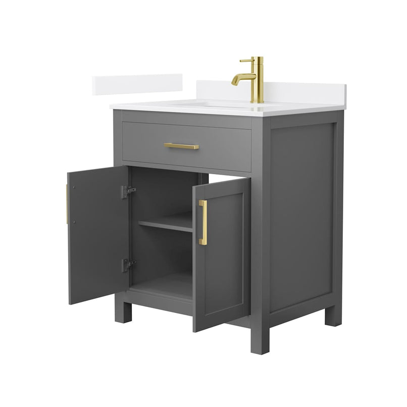 Beckett 30" Free Standing Single Basin Vanity Set with Cabinet and Quartz Vanity Top - image 18