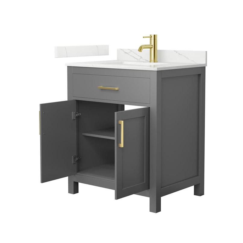 Beckett 30" Free Standing Single Basin Vanity Set with Cabinet and Quartz Vanity Top - image 19