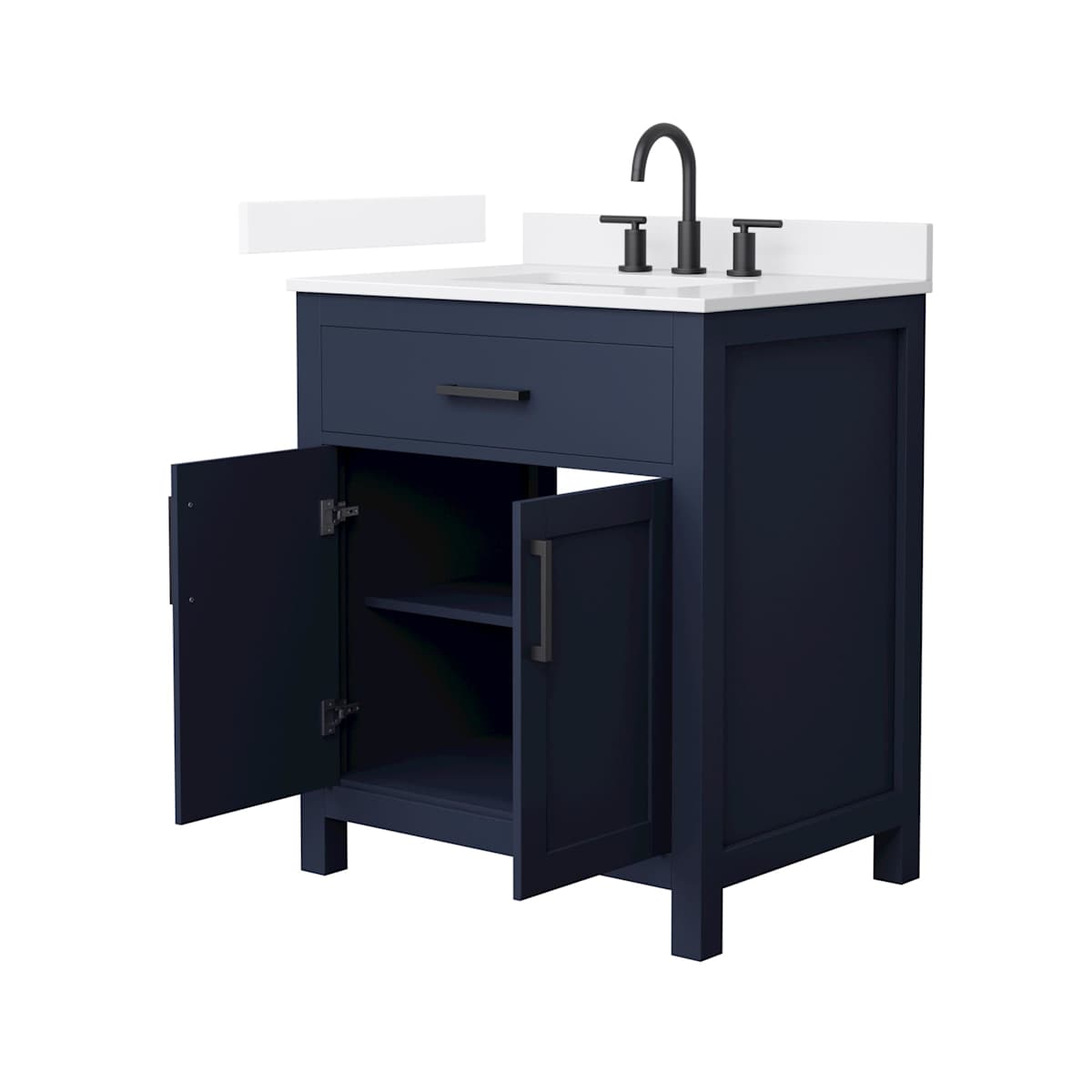 Beckett 30" Free Standing Single Basin Vanity Set with Cabinet and Quartz Vanity Top