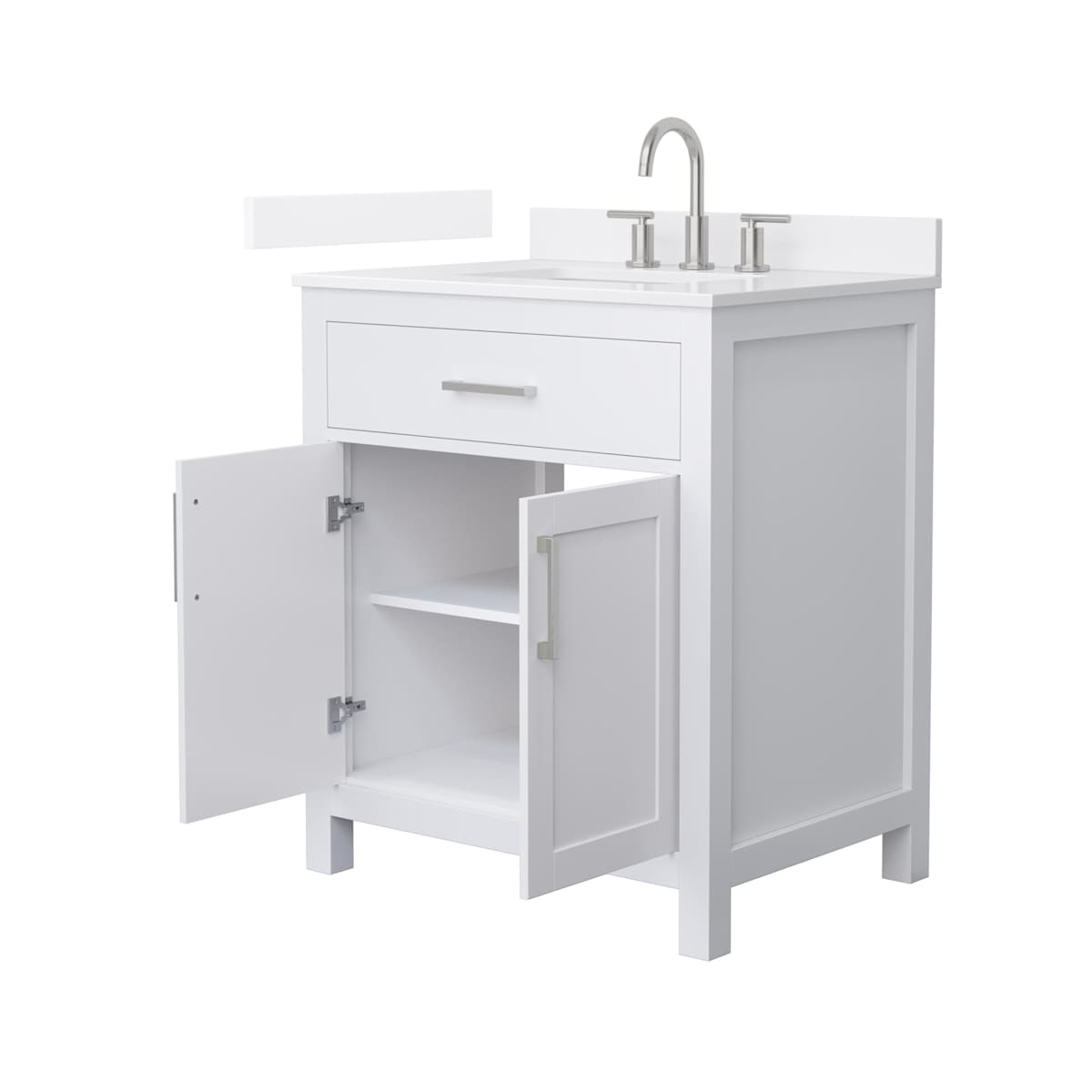 Beckett 30" Free Standing Single Basin Vanity Set with Cabinet and Quartz Vanity Top