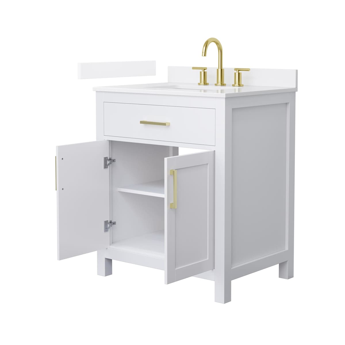 Beckett 30" Free Standing Single Basin Vanity Set with Cabinet and Quartz Vanity Top
