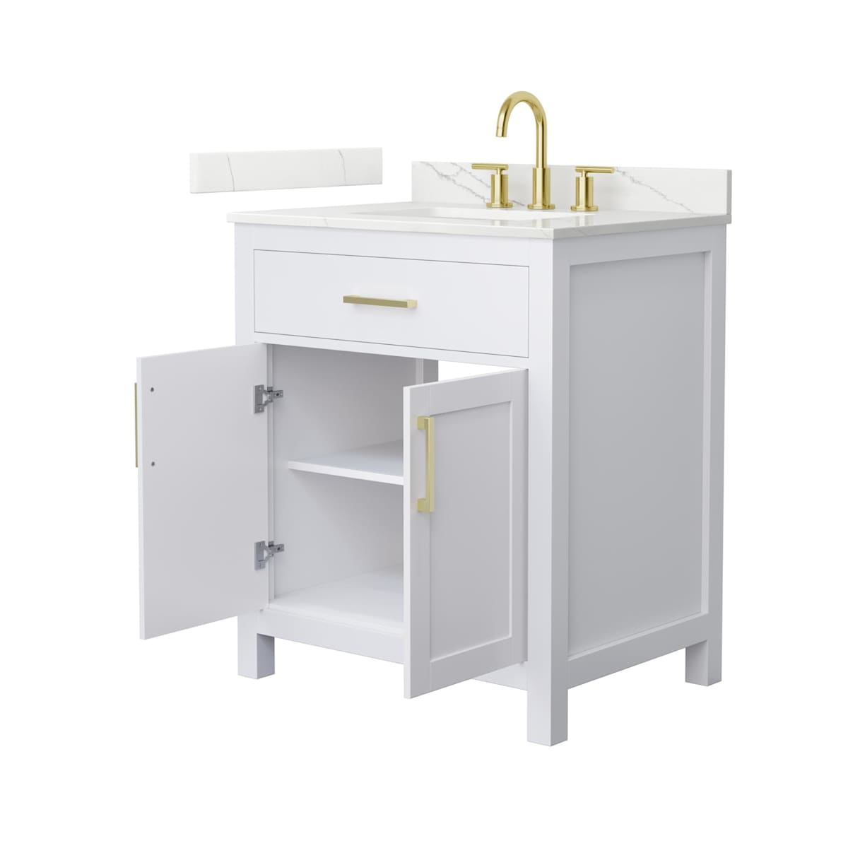 Beckett 30" Free Standing Single Basin Vanity Set with Cabinet and Quartz Vanity Top