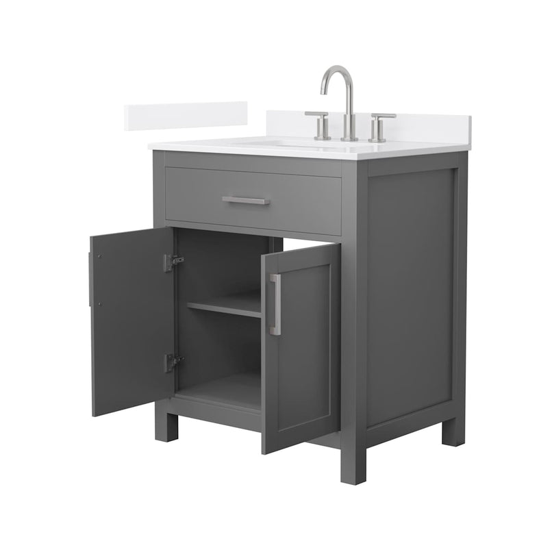Beckett 30" Free Standing Single Basin Vanity Set with Cabinet and Quartz Vanity Top - image 14