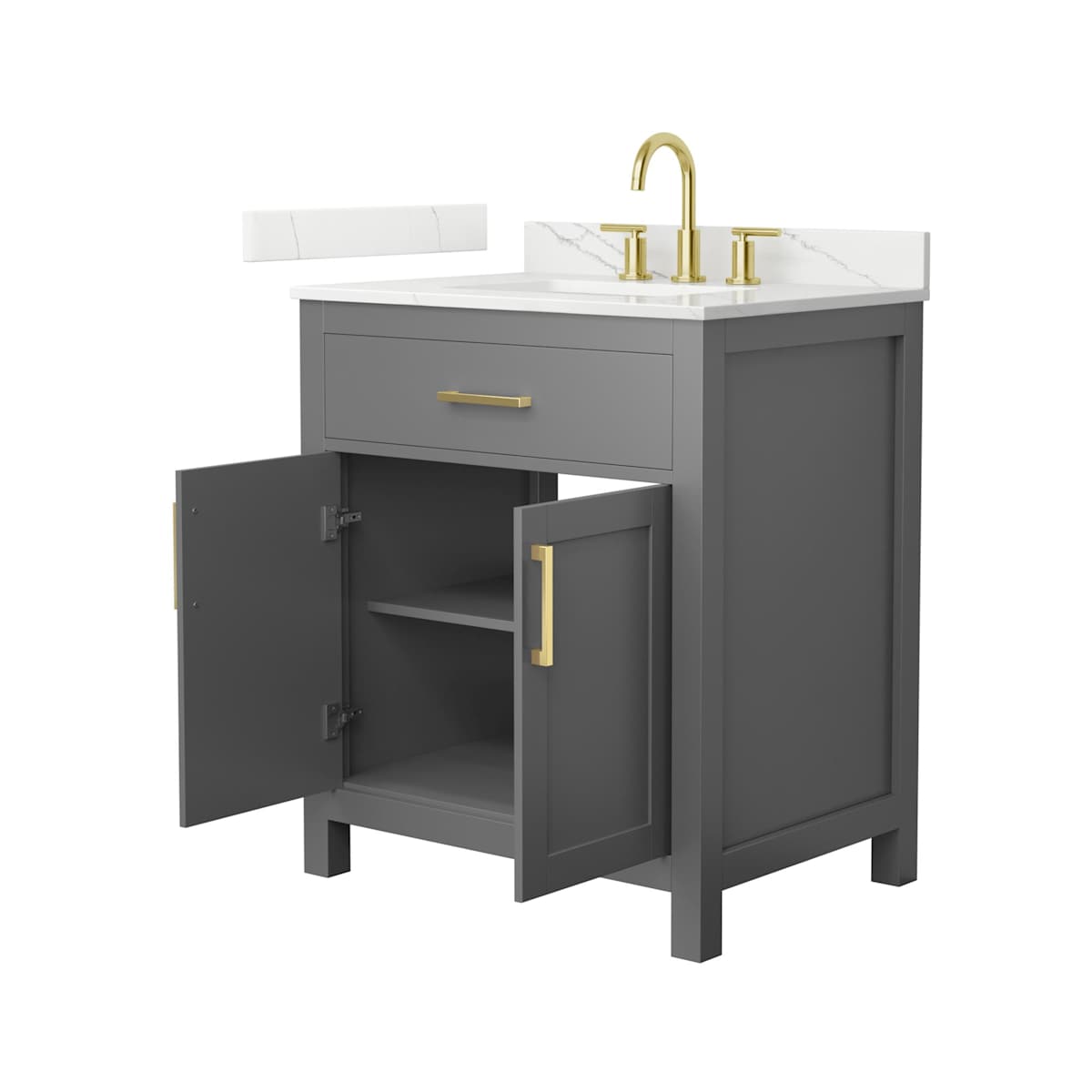 Beckett 30" Free Standing Single Basin Vanity Set with Cabinet and Quartz Vanity Top - image 19