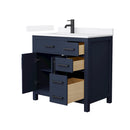 Beckett 36" Free Standing Single Basin Vanity Set with Cabinet and Quartz Vanity Top - image 6