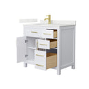 Beckett 36" Free Standing Single Basin Vanity Set with Cabinet and Quartz Vanity Top - image 11