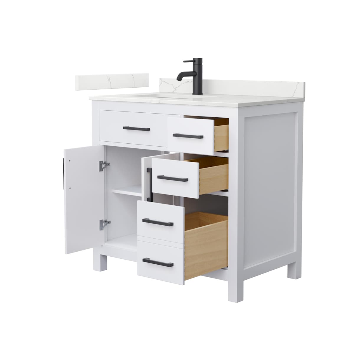 Beckett 36" Free Standing Single Basin Vanity Set with Cabinet and Quartz Vanity Top - image 13
