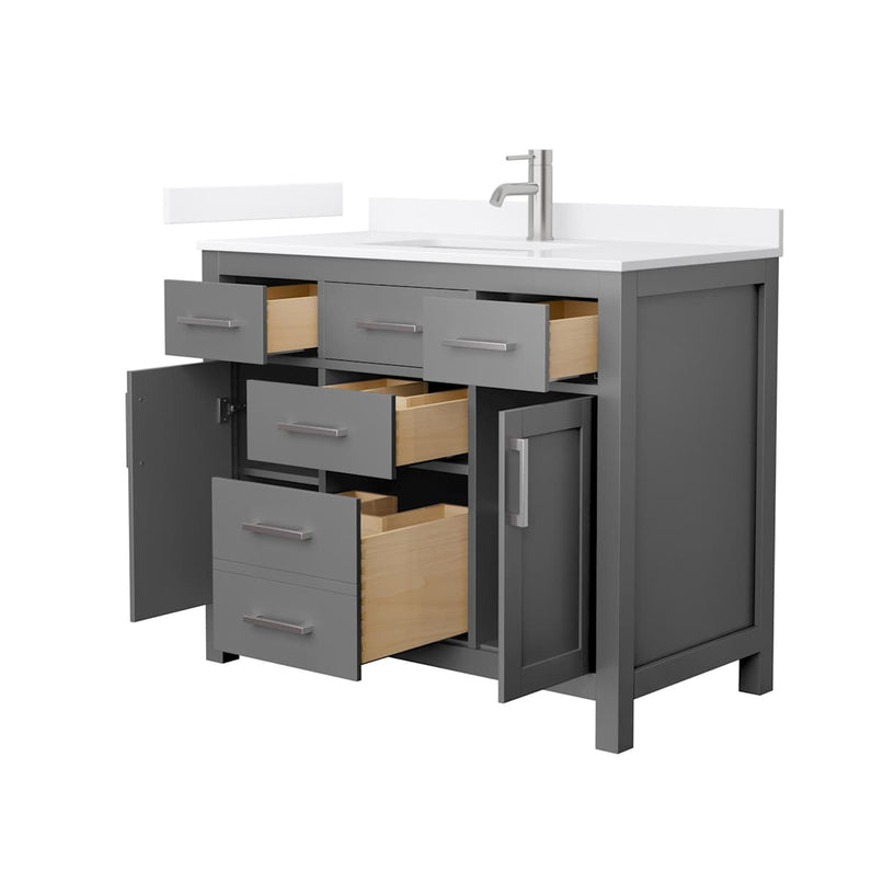 Beckett 42" Free Standing Single Basin Vanity Set with Cabinet and Quartz Vanity Top - image 14