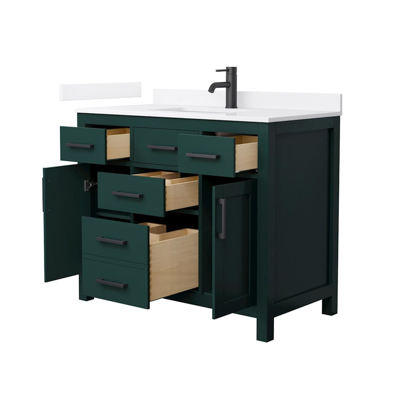 Beckett 42" Free Standing Single Basin Vanity Set with Cabinet and Quartz Vanity Top - image 16