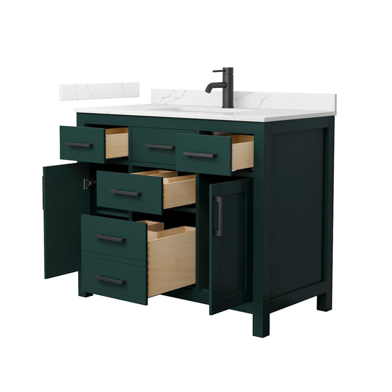 Beckett 42" Free Standing Single Basin Vanity Set with Cabinet and Quartz Vanity Top - image 17