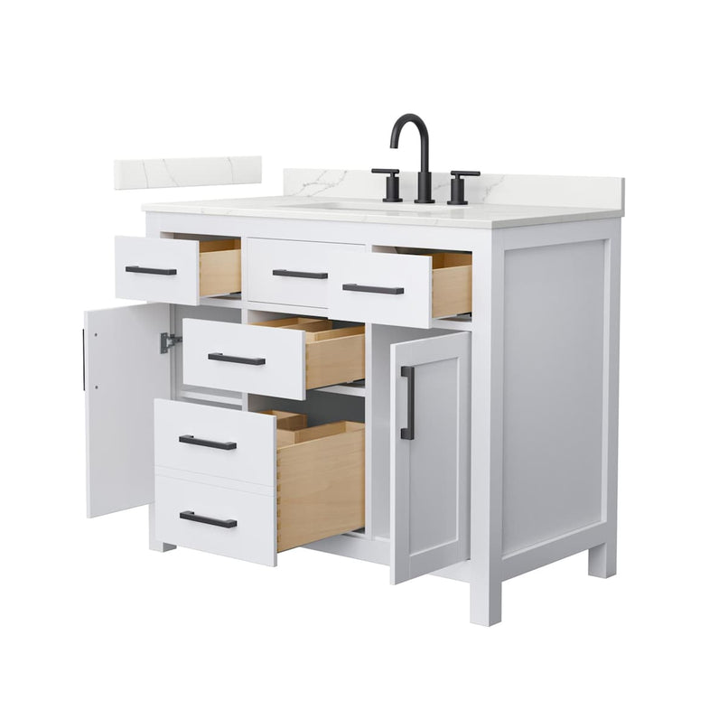 Beckett 42" Free Standing Single Basin Vanity Set with Cabinet and Quartz Vanity Top - image 13