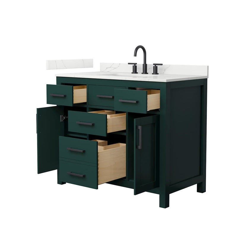 Beckett 42" Free Standing Single Basin Vanity Set with Cabinet and Quartz Vanity Top - image 17