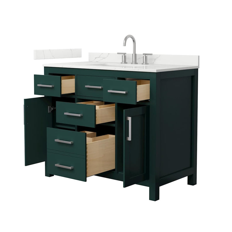 Beckett 42" Free Standing Single Basin Vanity Set with Cabinet and Quartz Vanity Top - image 21