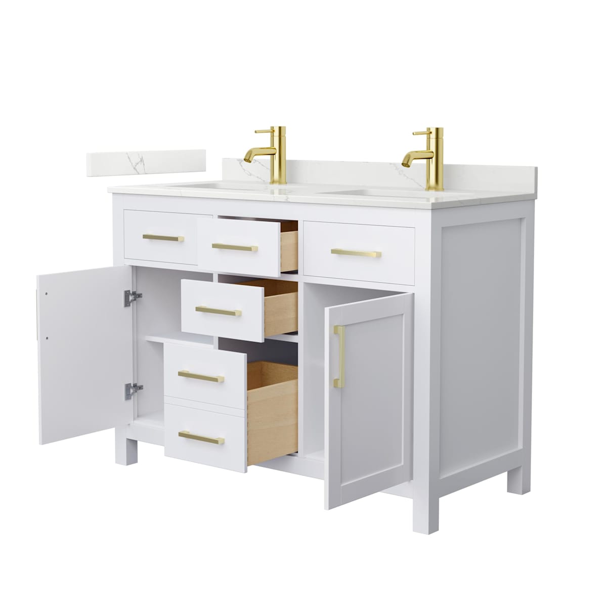 Beckett 48" Free Standing Double Basin Vanity Set with Cabinet and Quartz Vanity Top - image 11