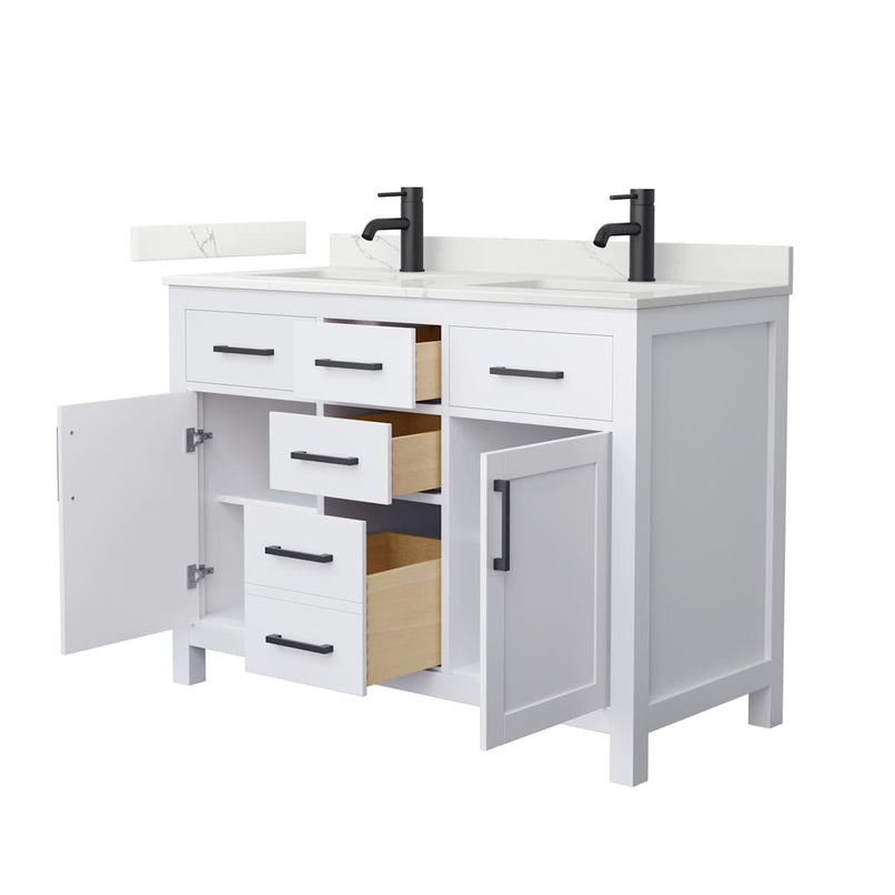 Beckett 48" Free Standing Double Basin Vanity Set with Cabinet and Quartz Vanity Top - image 13