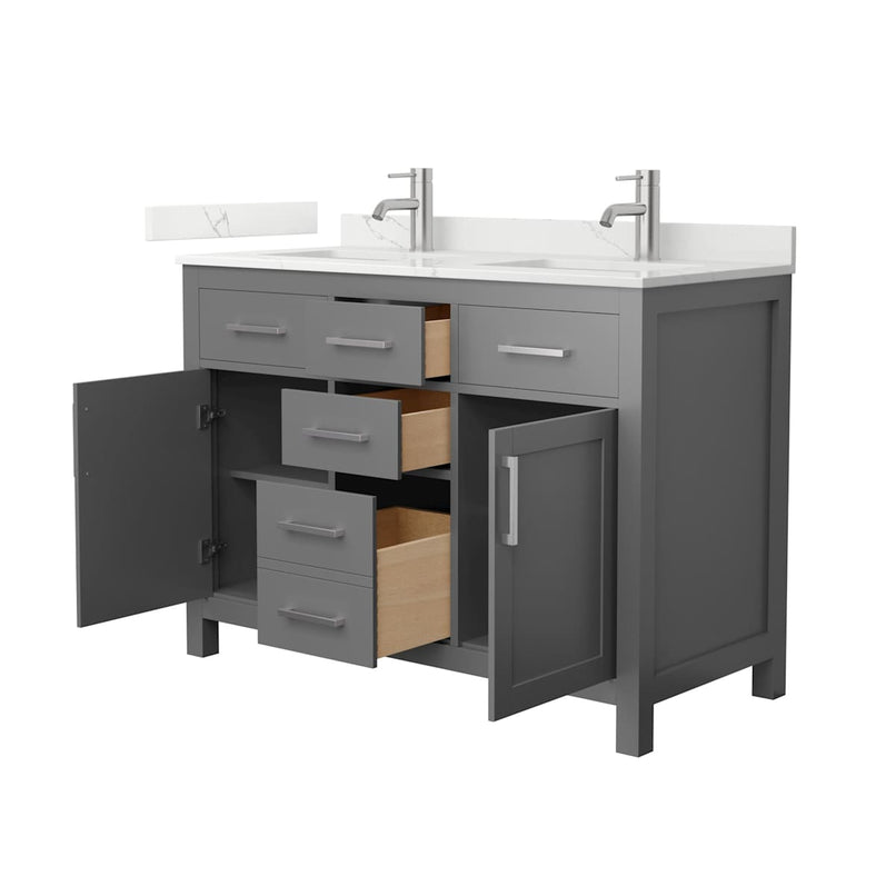 Beckett 48" Free Standing Double Basin Vanity Set with Cabinet and Quartz Vanity Top - image 15