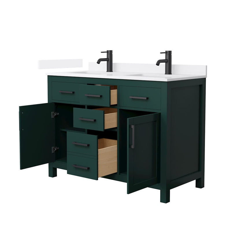 Beckett 48" Free Standing Double Basin Vanity Set with Cabinet and Quartz Vanity Top - image 16
