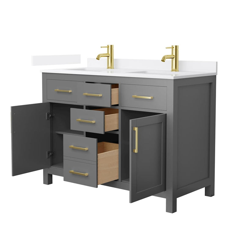 Beckett 48" Free Standing Double Basin Vanity Set with Cabinet and Quartz Vanity Top - image 18