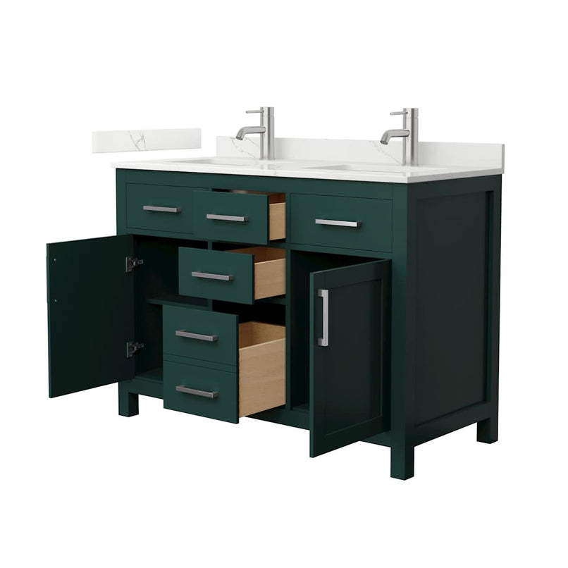 Beckett 48" Free Standing Double Basin Vanity Set with Cabinet and Quartz Vanity Top - image 21