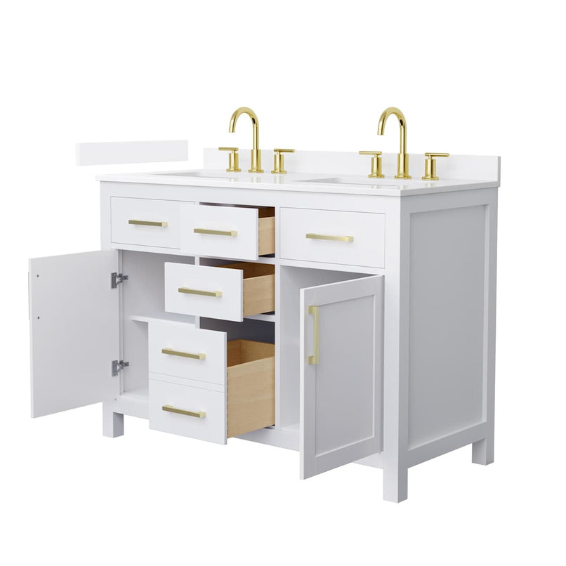 Beckett 48" Free Standing Double Basin Vanity Set with Cabinet and Quartz Vanity Top - image 9
