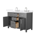Beckett 48" Free Standing Double Basin Vanity Set with Cabinet and Quartz Vanity Top - image 13