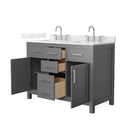 Beckett 48" Free Standing Double Basin Vanity Set with Cabinet and Quartz Vanity Top - image 14