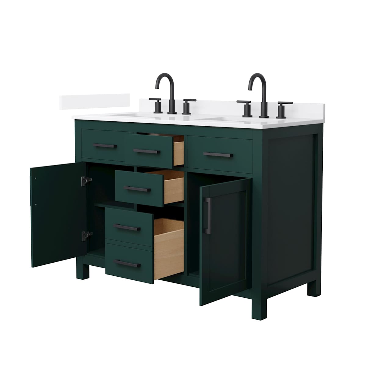 Beckett 48" Free Standing Double Basin Vanity Set with Cabinet and Quartz Vanity Top - image 15