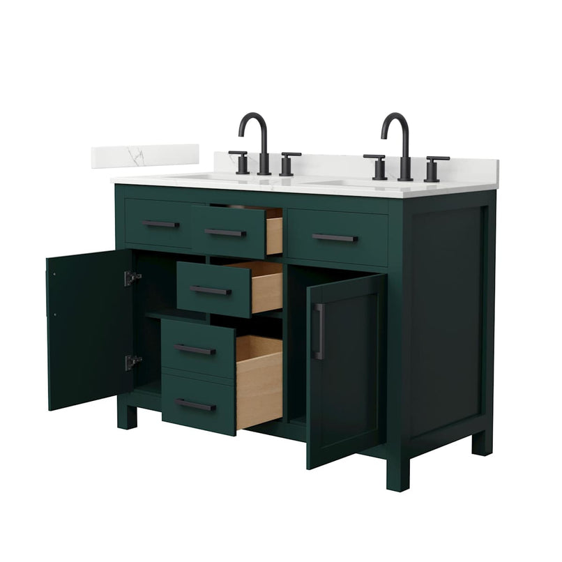 Beckett 48" Free Standing Double Basin Vanity Set with Cabinet and Quartz Vanity Top - image 16