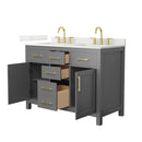Beckett 48" Free Standing Double Basin Vanity Set with Cabinet and Quartz Vanity Top - image 18