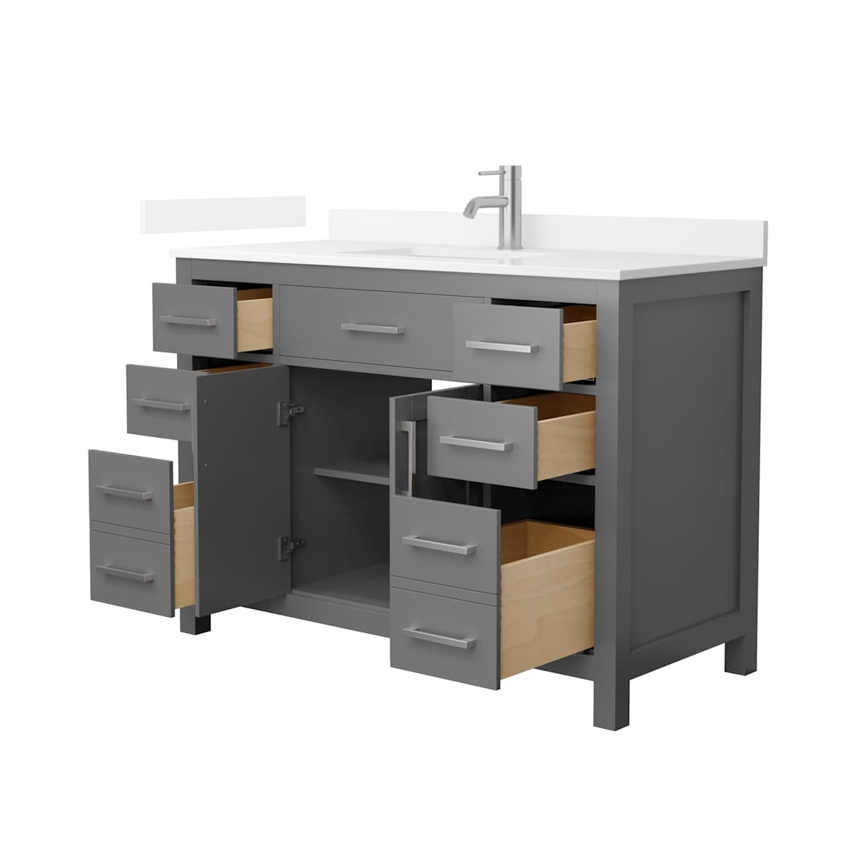 Beckett 48" Free Standing Single Basin Vanity Set with Cabinet and Quartz Vanity Top - image 14