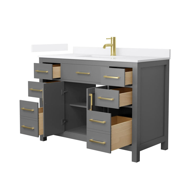 Beckett 48" Free Standing Single Basin Vanity Set with Cabinet and Quartz Vanity Top - image 18
