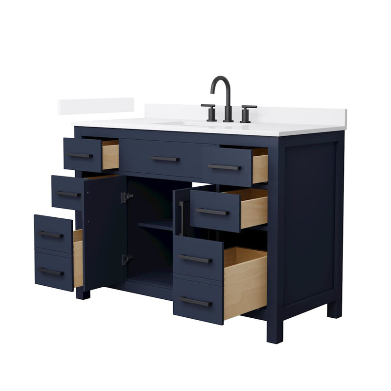Beckett 48" Free Standing Single Basin Vanity Set with Cabinet and Quartz Vanity Top - image 6