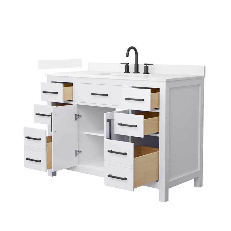 Beckett 48" Free Standing Single Basin Vanity Set with Cabinet and Quartz Vanity Top - image 12