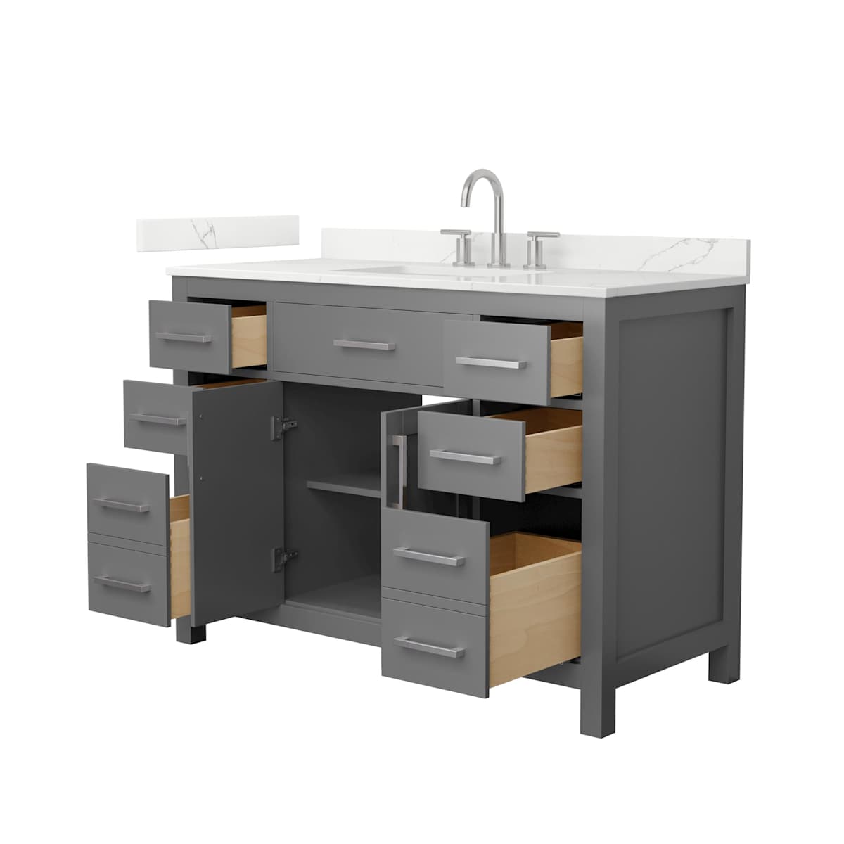 Beckett 48" Free Standing Single Basin Vanity Set with Cabinet and Quartz Vanity Top - image 15