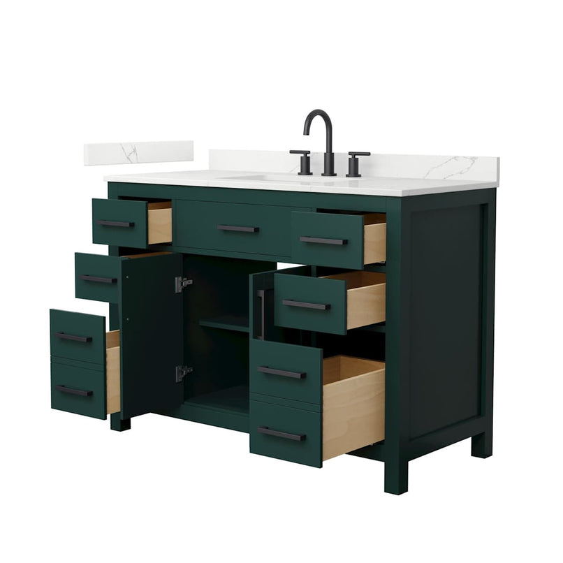 Beckett 48" Free Standing Single Basin Vanity Set with Cabinet and Quartz Vanity Top - image 17