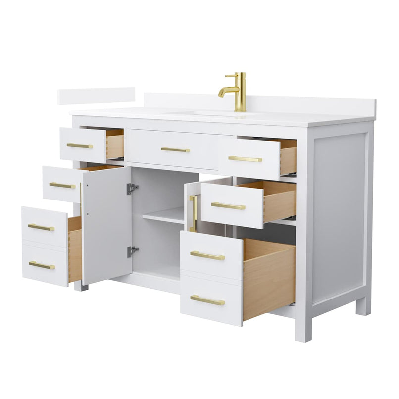 Beckett 54" Free Standing Single Basin Vanity Set with Cabinet and Quartz Vanity Top - image 10