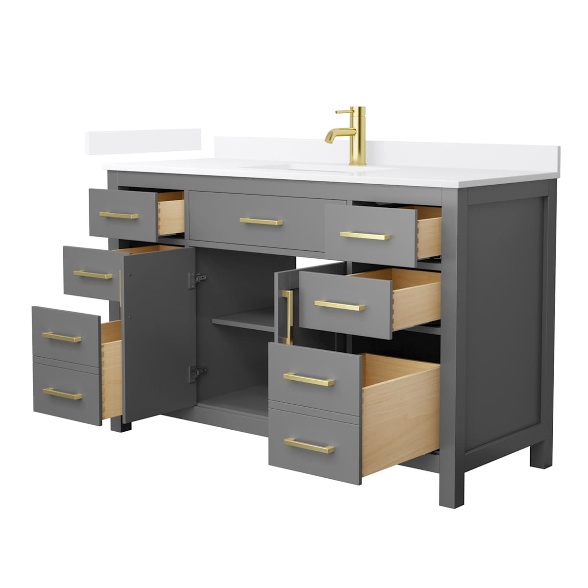 Beckett 54" Free Standing Single Basin Vanity Set with Cabinet and Quartz Vanity Top - image 18