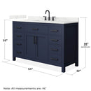 Beckett 54" Free Standing Single Basin Vanity Set with Cabinet and Quartz Vanity Top - image 4