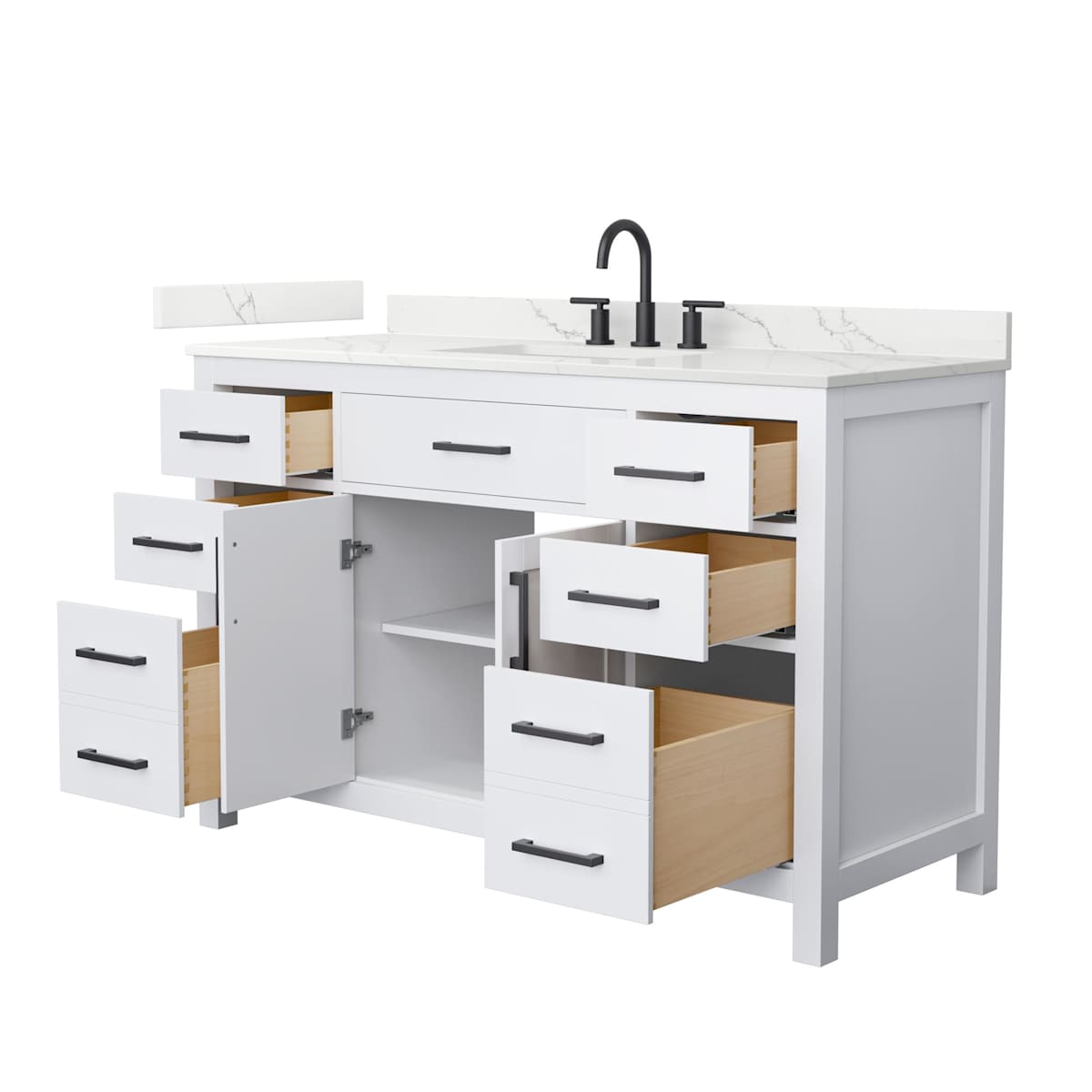Beckett 54" Free Standing Single Basin Vanity Set with Cabinet and Quartz Vanity Top - image 13