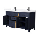 Beckett 60" Free Standing Double Basin Vanity Set with Cabinet and Quartz Vanity Top - image 7
