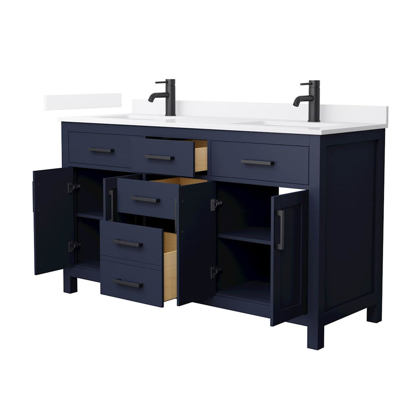 Beckett 60" Free Standing Double Basin Vanity Set with Cabinet and Quartz Vanity Top - image 7