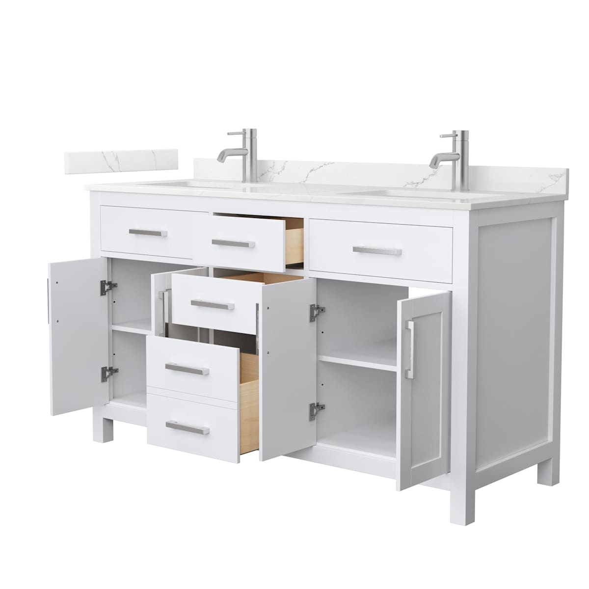 Beckett 60" Free Standing Double Basin Vanity Set with Cabinet and Quartz Vanity Top - image 9
