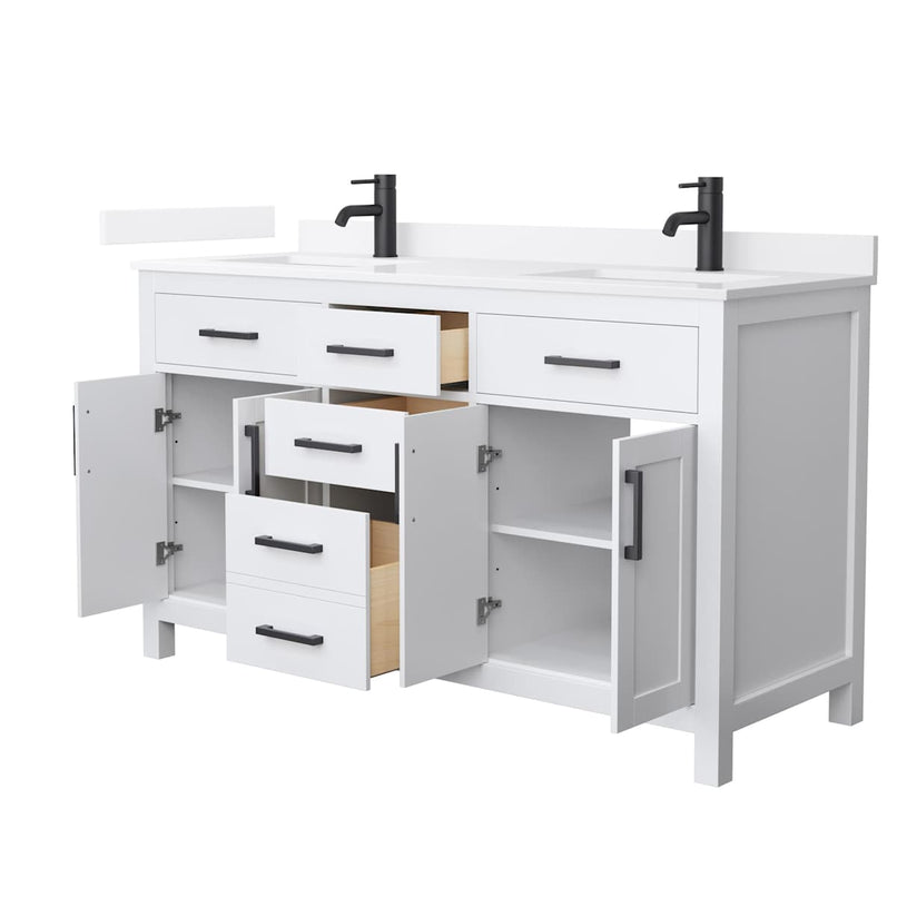 Beckett 60" Free Standing Double Basin Vanity Set with Cabinet and Quartz Vanity Top - image 12