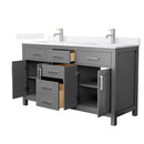 Beckett 60" Free Standing Double Basin Vanity Set with Cabinet and Quartz Vanity Top - image 14