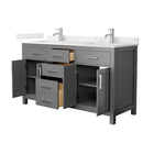 Beckett 60" Free Standing Double Basin Vanity Set with Cabinet and Quartz Vanity Top - image 15