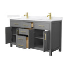 Beckett 60" Free Standing Double Basin Vanity Set with Cabinet and Quartz Vanity Top - image 18